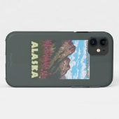 Fireweed及び山- Denaliの国立公園、 Case-Mate iPhoneケース (裏面(横))