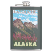 Fireweed及び山- Latouche、アラスカ フラスク (正面)