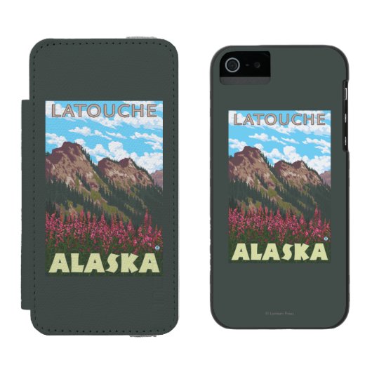 Fireweed及び山- Latouche、アラスカ Incipio iPhoneウォレットケース (並び)