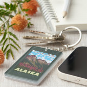 Fireweed及び山- Seward、アラスカ キーホルダー (正面右)