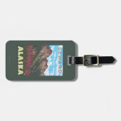 Fireweed及び山- Seward、アラスカ ラゲッジタグ (正面横)
