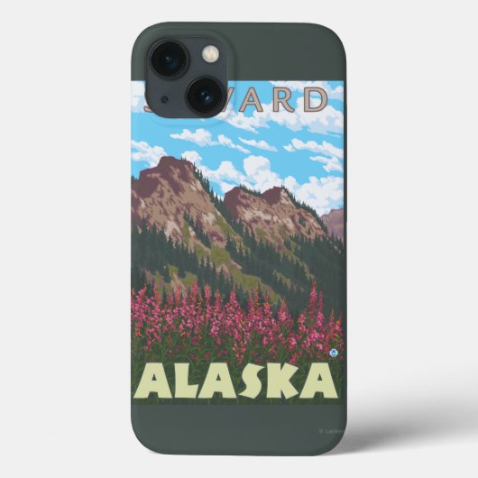 Fireweed及び山- Seward、アラスカ Case-Mate iPhoneケース (裏面)