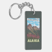 Fireweed及び山- Valdez、アラスカ キーホルダー (正面左)
