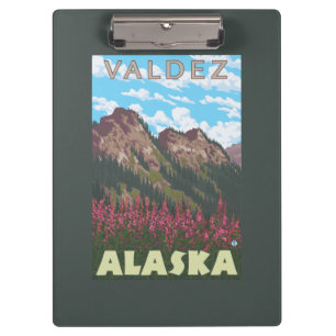 Fireweed及び山- Valdez、アラスカ クリップボード