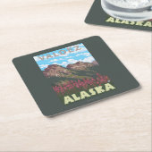 Fireweed及び山- Valdez、アラスカ スクエアペーパーコースター (アングル)