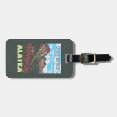 Fireweed及び山- Valdez、アラスカ ラゲッジタグ (正面横)