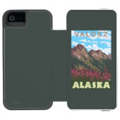Fireweed及び山- Valdez、アラスカ Incipio iPhoneウォレットケース (フォリオオープン)