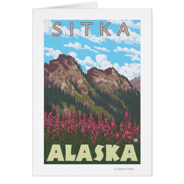 Fireweed & Mountains – アラスカ，シトカ (正面)