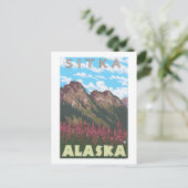 Fireweed & Mountains – アラスカ，シトカ ポストカード (スタンド正面)