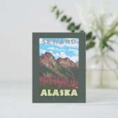 Fireweed & Mountains – アラスカ,シワード ポストカード (スタンド正面)