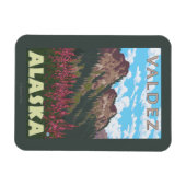 Fireweed & Mountains – アラスカ，バルデス マグネット (横)