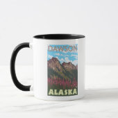 Fireweed & Mountains – ダウソン，アラスカ マグカップ (左)