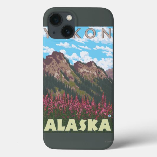 Fireweed & Mountains – ユーコン,アラスカ Case-Mate iPhoneケース (裏面)