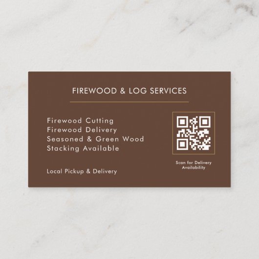 Firewood Delivery QR Code 名刺 (裏面)