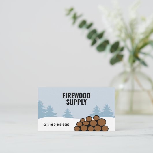 Firewood Supply & Home Delivery 名刺 (スタンド正面)