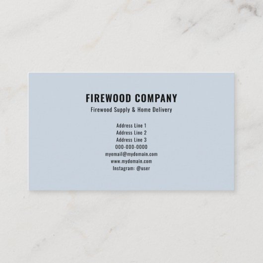 Firewood Supply & Home Delivery 名刺 (裏面)