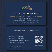 Firewood Supply Service Navy Blue Gold QR Code 名刺