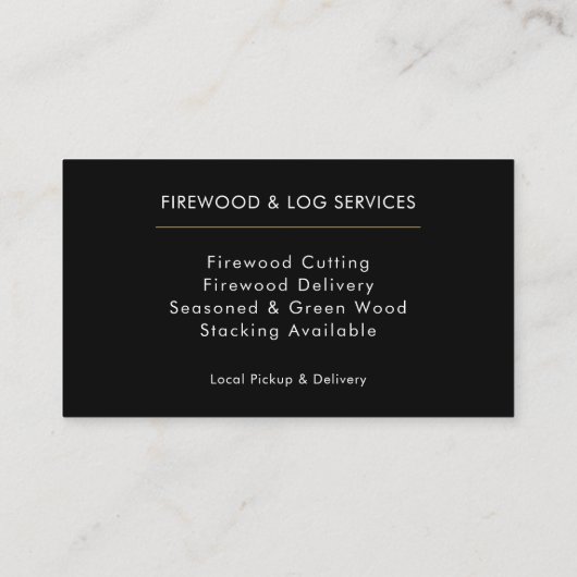 Firewood Supply Service Wooden Log 名刺 (裏面)