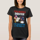 Firework Director Happy 4th Of July American Flag  Tシャツ (正面)