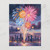 Firework Show | New Year’s Eve Watercolor シーズンポストカード (正面)