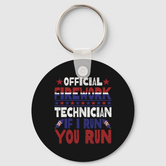 Firework Technician 7月おもしろい4日Usa Pyro-Tec キーホルダー (正面)