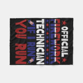 Firework Technician 7月おもしろい4日Usa Pyro-Tec フリースブランケット (正面(横))