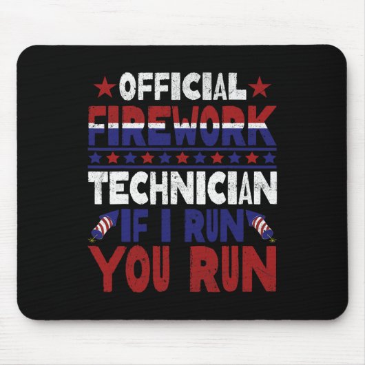 Firework Technician 7月おもしろい4日Usa Pyro-Tec マウスパッド (正面)