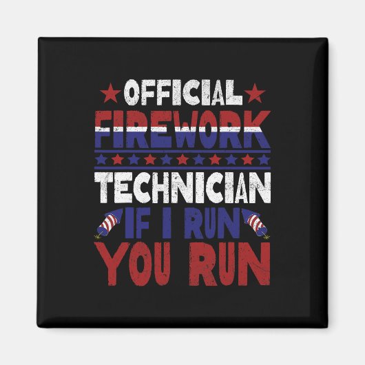 Firework Technician 7月おもしろい4日Usa Pyro-Tec マグネット (正面)