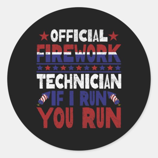 Firework Technician 7月おもしろい4日Usa Pyro-Tec ラウンドシール (正面)