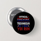 Firework Technician 7月おもしろい4日Usa Pyro-Tec 缶バッジ (正面&裏面)