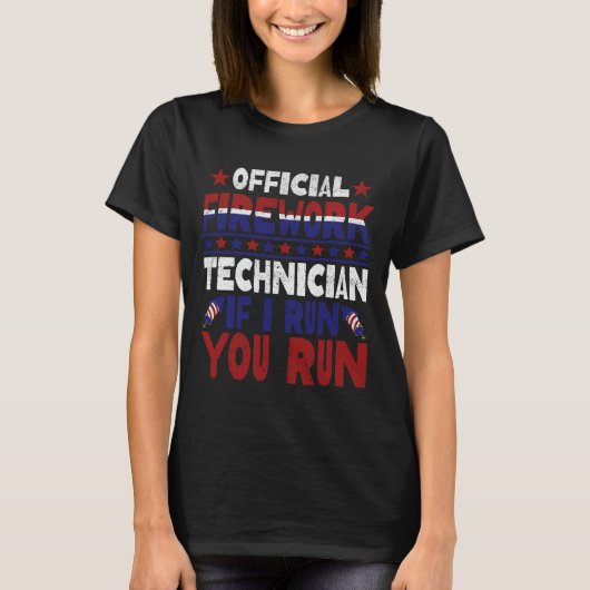 Firework Technician 7月おもしろい4日Usa Pyro-Tec Tシャツ (正面)