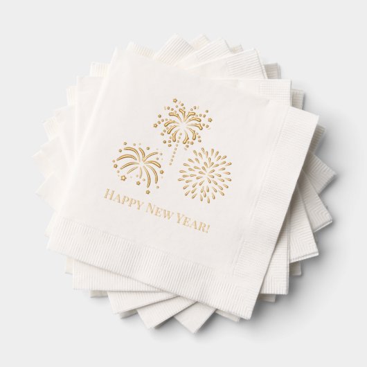 Fireworksとのあいさつ#2新年おめでとう 箔ナプキン (インサイチュ (積み重ね))