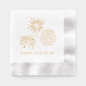 Fireworksとのあいさつ#2新年おめでとう 箔ナプキン (正面)