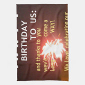 Fireworksのお祝いとありがとうご連絡 キッチンタオル (縦)