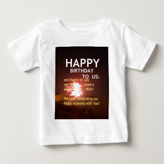 Fireworksのお祝いとありがとうご連絡 ベビーTシャツ (正面)