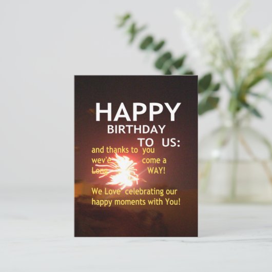 Fireworksのお祝いとありがとうご連絡 ポストカード (スタンド正面)