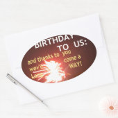 Fireworksのお祝いとありがとうご連絡 楕円形シール (封筒)