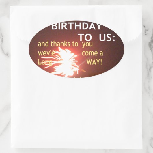 Fireworksのお祝いとありがとうご連絡 楕円形シール (バッグ)