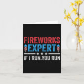 Fireworksのもし専門家走は走おもしろい7月の4thを読む カード (黄色い花)