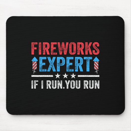 Fireworksのもし専門家走は走おもしろい7月の4thを読む マウスパッド (正面)
