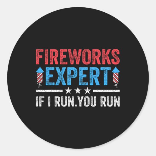 Fireworksのもし専門家走は走おもしろい7月の4thを読む ラウンドシール (正面)
