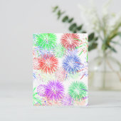 Fireworksのオン空白の(背景色の追加) ポストカード (スタンド正面)