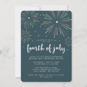 Fireworksのスタイリッシュ7月4日パーティの招待状 招待状 (正面)