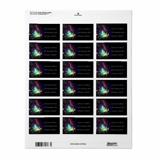 Fireworksの住所 シール (フルシート)