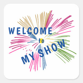 Fireworksの文字 スクエアシール