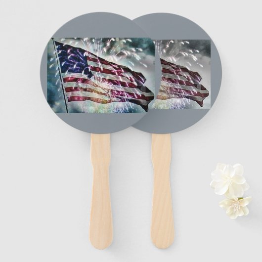 Fireworksの背景 ハンドファン (正面&裏面)