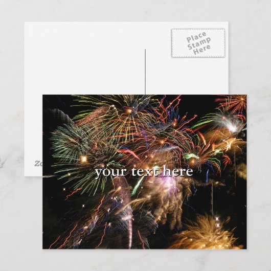 Fireworksの表示 ポストカード (正面/裏面)