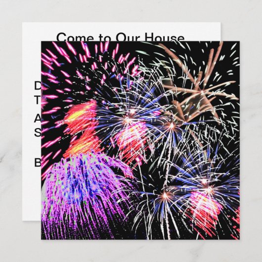 Fireworksの表示 招待状 (正面/裏面)