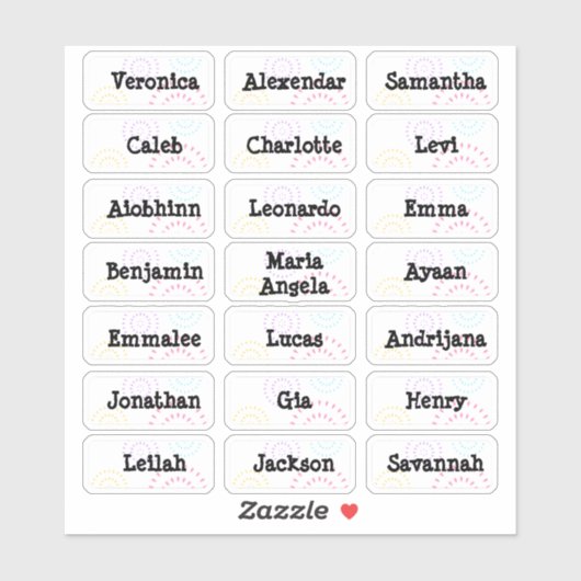 Fireworksの複数の名前スタンプ シール (シート)