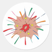 Fireworksカラフルのシール ラウンドシール (正面)